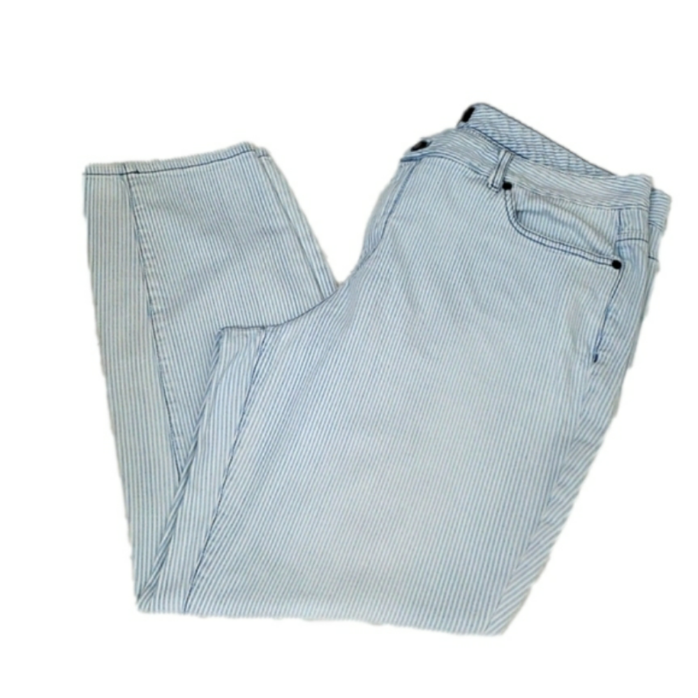 Talbots Jeans Striped Blue & White Pants Size 16W
